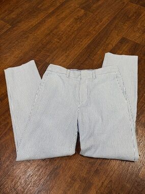 Boys Seersucker Stripe Dress Pants - Blue & White